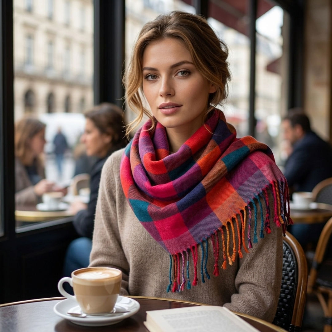 Designer Check Reversible Scarf